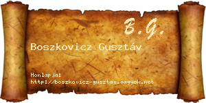 Boszkovicz Gusztáv névjegykártya